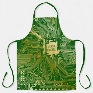 Monogramm Schaltkreisplatine Elektronik Chip Tech Schürze