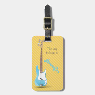 Monogramm-schicke blaue E-Gitarren-Gelb-Streifen Gepäckanhänger
