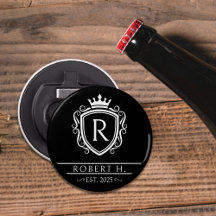 Monogramm Schild Kronen Dekor Schwarz