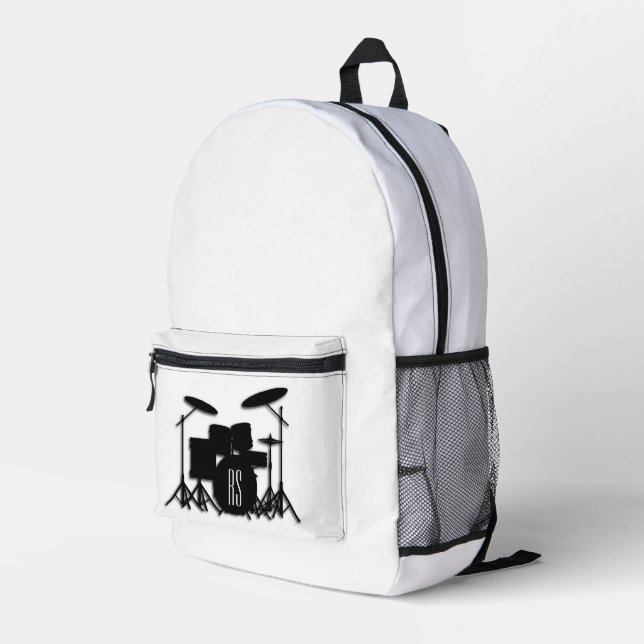 Monogramm-Schlagzeug-Set  Bedruckter Rucksack (Rückseitige Ecke Rechts)