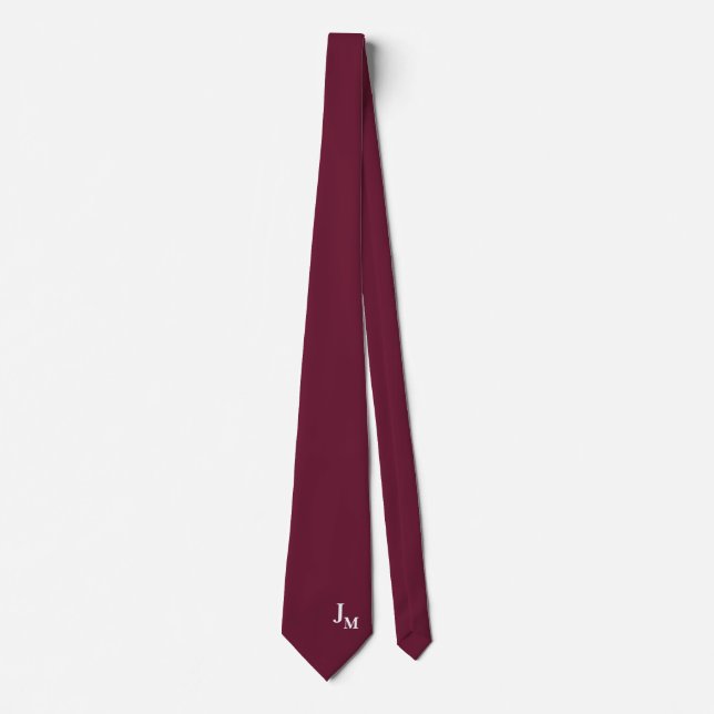 Monogramm Schlips in einfarbigem Mauve | Einfach Krawatte (Vorderseite)