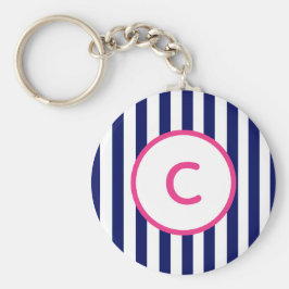 Monogramm-Schlüsselanhänger für Navy Strip Schlüsselanhänger