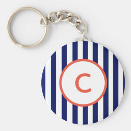 Monogramm-Schlüsselanhänger für Navy Strip Schlüsselanhänger