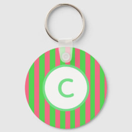 Monogramm-Schlüsselanhänger mit rosa und grünem St Schlüsselanhänger