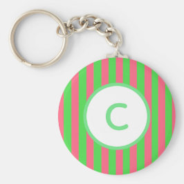 Monogramm-Schlüsselanhänger mit rosa und grünem St Schlüsselanhänger
