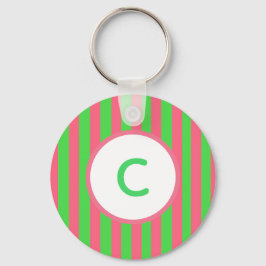 Monogramm-Schlüsselanhänger mit rosa und grünem St Schlüsselanhänger