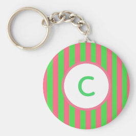 Monogramm-Schlüsselanhänger mit rosa und grünem St Schlüsselanhänger