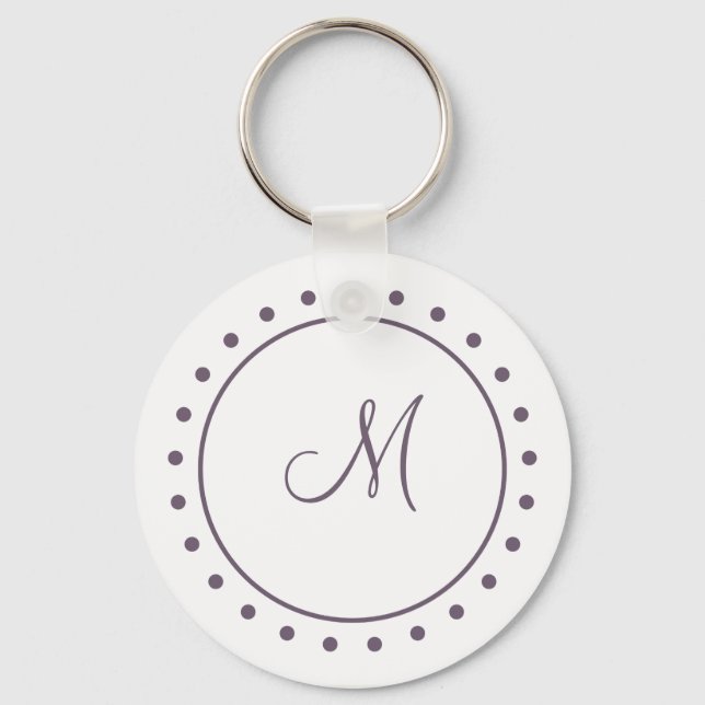 Monogramm-Schlüsselkette (Pflaume) Schlüsselanhänger (Vorderseite)