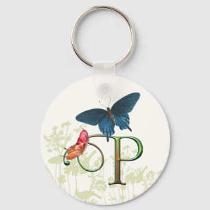 Monogramm-Schmetterlings-Fantasie P Schlüsselanhänger
