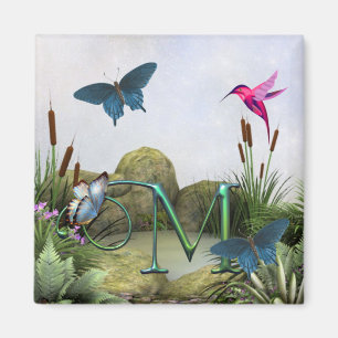 Monogramm-Schmetterlings-Magnet-Fantasie M Magnet