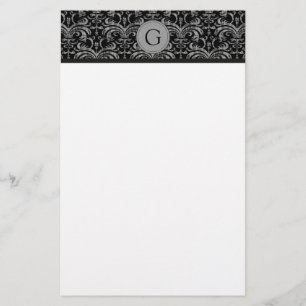 Monogramm-Schmutz-Damast-Briefpapier Briefpapier