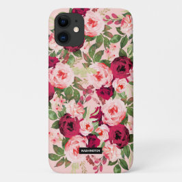 Monogramm schön und klassisch blumenrosa Case-Mate iPhone hülle