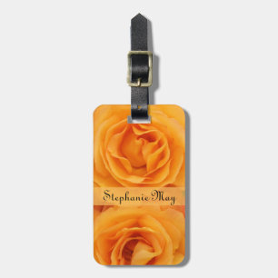 Monogramm-schöne gelb-orangee hybride Tee-Rosen Gepäckanhänger