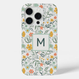 Monogramm schönes botanisches Muster Case-Mate iPhone Hülle
