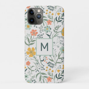 Monogramm schönes botanisches Muster Case-Mate iPhone Hülle