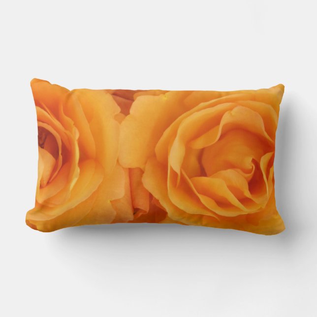 Monogramm-schönes orange hybrides Tee-Rosen-Herz Lendenkissen (Vorderseite)