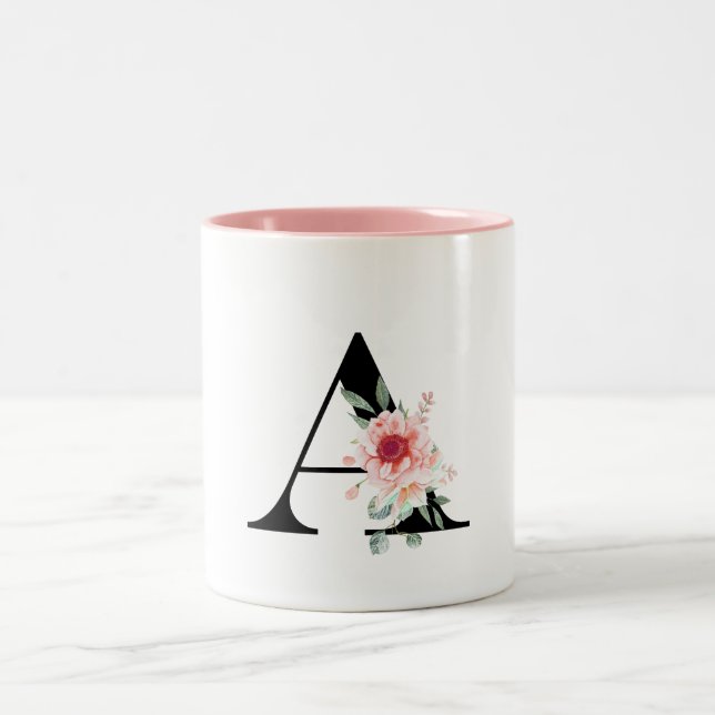 MONOGRAMM SCHREIBEN A ZWEIFARBIGE TASSE (Mittel)
