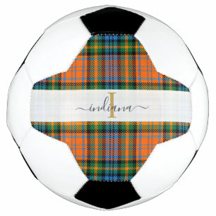 Monogramm Schrift Initial Name Kariert Tartan Fußball