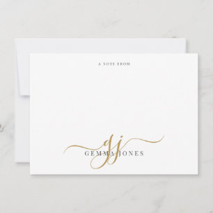 Monogramm Schrift Initialen Gold Schwarz Notiz Von Mitteilungskarte