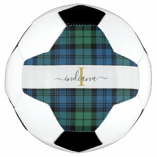 Monogramm Schrift Name Kariert Clan Campbell Tarta Fußball