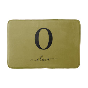 Monogramm Schrift Name Personalisiert Gold und Sch Badematte