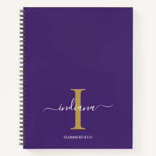 Monogramm-Schrift-Typografie Lila Benutzerdefinier Notizbuch