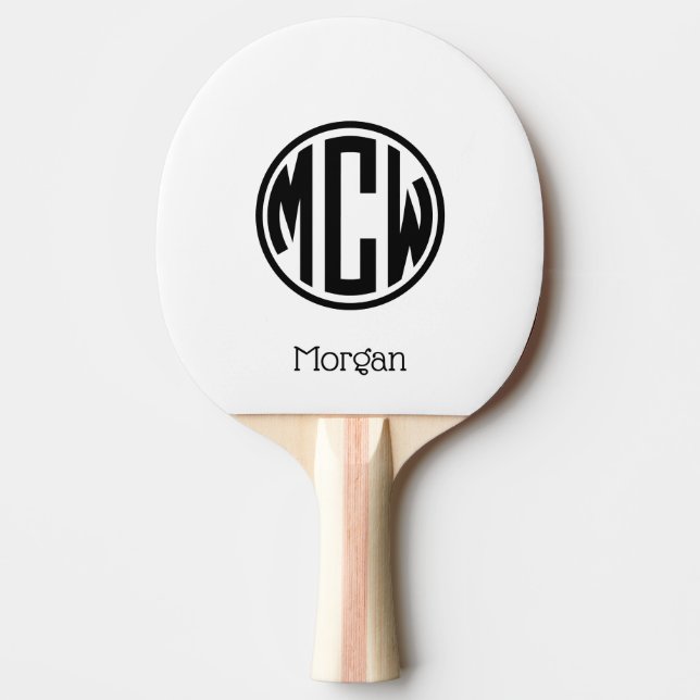 Monogramm Schriftart DIY BG Tischtennis Schläger (Vorderseite)