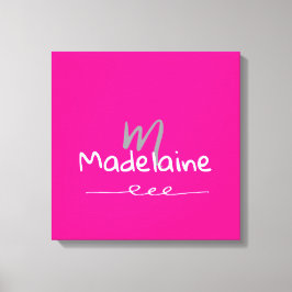 Monogramm Schriftart, handgezeichnet, rosa weiß Leinwanddruck