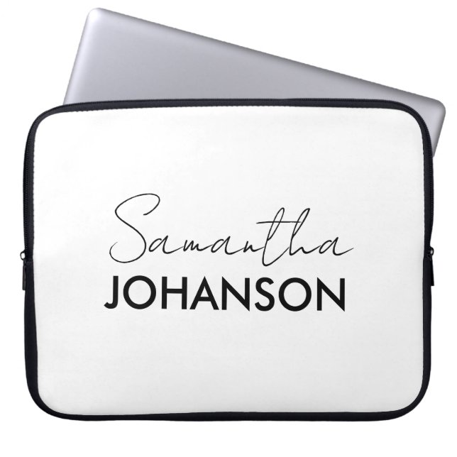 Monogramm-Schriftzug Modern Minimalistisch Laptopschutzhülle (Vorderseite)