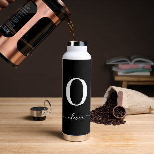Monogramm Schriftzug Name Personalisiert Schwarz u Trinkflasche