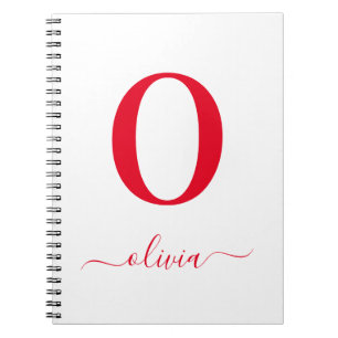 Monogramm Schriftzug Name Personalisiert Weiß und  Notizblock