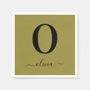 Monogramm Schriftzug Name Personalisiertes Gold un Serviette