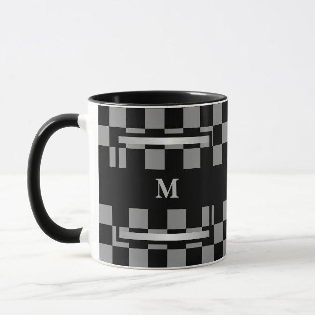 Monogramm Schwarz geprüft Tasse (Links)