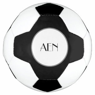 Monogramm Schwarz Grau Weiß  Fußball