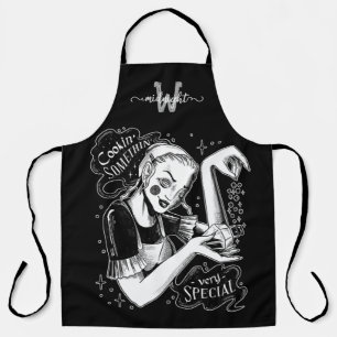 Monogramm Schwarz-Mehrdruck-Schürze Schürze