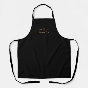 Monogramm Schwarz, modern Minimalistisch elegant Schürze