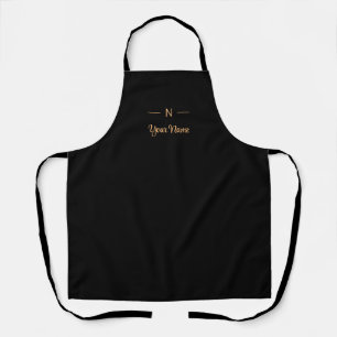 Monogramm Schwarz, modern Minimalistisch elegant Schürze