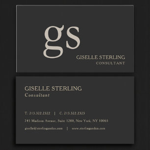 Monogramm Schwarz Professional Visitenkarte