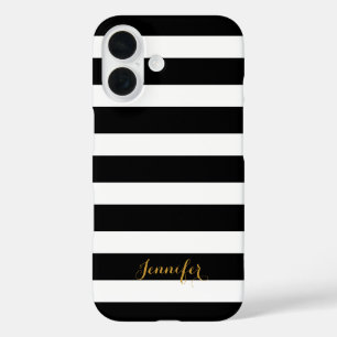 Monogramm Schwarz und Gold Classic Streifen title_seo2