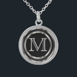 Monogramm - Schwarz und Silber Sterling Silberkette<br><div class="desc">Monogram Necklace für Sie personalisiert. ✔ HINWEIS: ÄNDERN SIE NUR DIE VORLAGEBEREICHE, DIE SIE BENÖTIGEN! 😀 Wenn nötig, können Sie einen Teil des Textes entfernen und neu hinzufügen, was immer Sie möchten und welchen Schriftart Sie möchten. 📌 Wenn Sie weitere Anpassungen benötigen, klicken Sie bitte auf den Button "Weitere Anpassungen...</div>