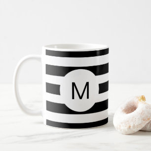 Monogramm, schwarz und weiß gestrichen (benutzerd kaffeetasse