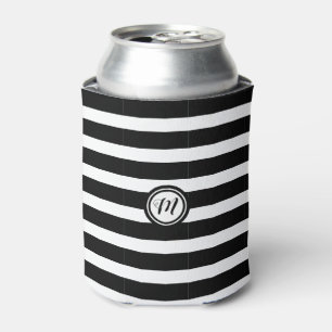 Monogramm, schwarz und weiß, horizontal gestrichen dosenkühler