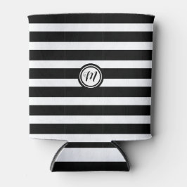 Monogramm, schwarz und weiß, horizontal gestrichen dosenkühler