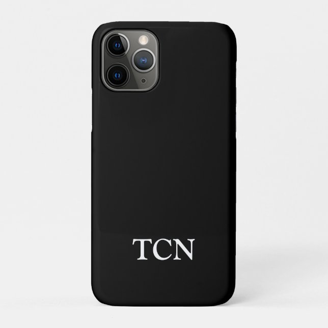 Monogramm Schwarz-weiß Minimalistisch Case-Mate iPhone Hülle (Rückseite)