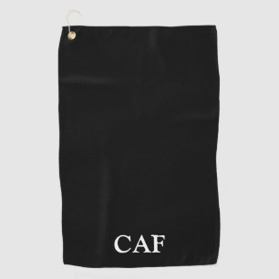 Monogramm Schwarz-weiß Minimalistisch Golfhandtuch