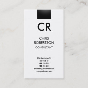 Monogramm Schwarz-weiße Visitenkarte