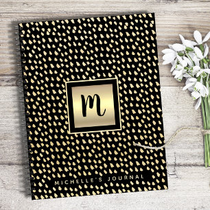 Monogramm schwarze Goldfolie, fett, moderne Schrif Notizbuch