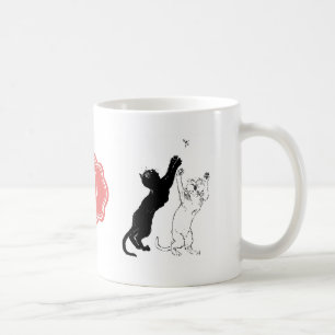 Monogramm Schwarze Katze Art Nouveau Chat Noir Ste Kaffeetasse