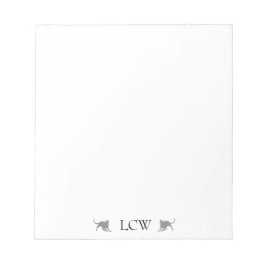 Monogramm Schwarze Katzen Notizblock