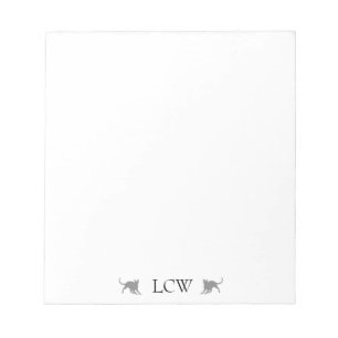 Monogramm Schwarze Katzen Notizblock